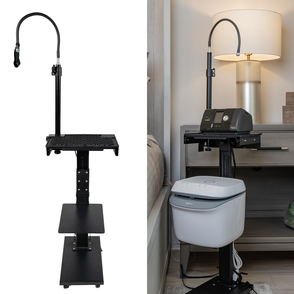 My CPAP Caddy™ | Adjustable, Rolling CPAP Stand for Better Sleep.