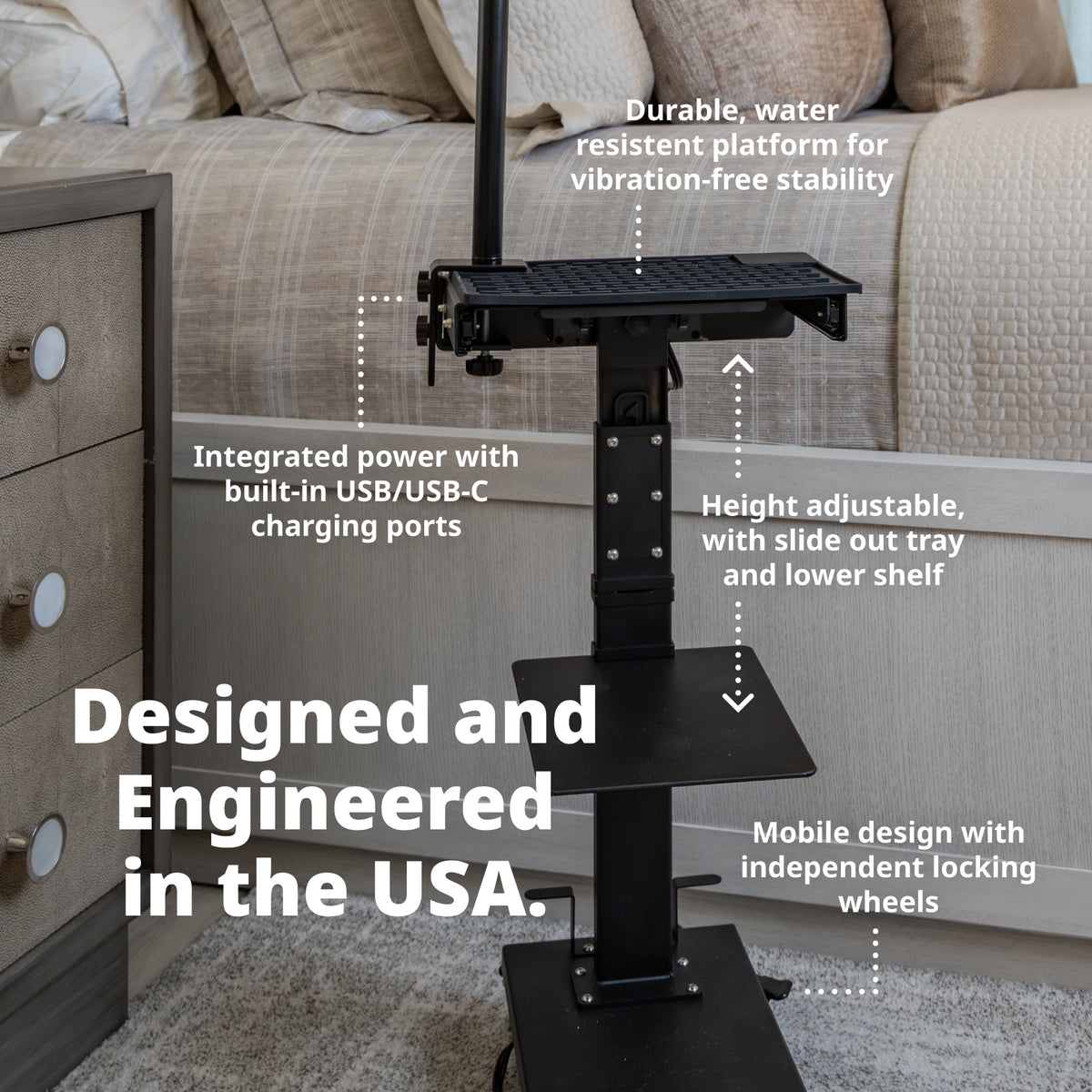 My CPAP Caddy™ | Adjustable, Rolling CPAP Stand for Better Sleep.