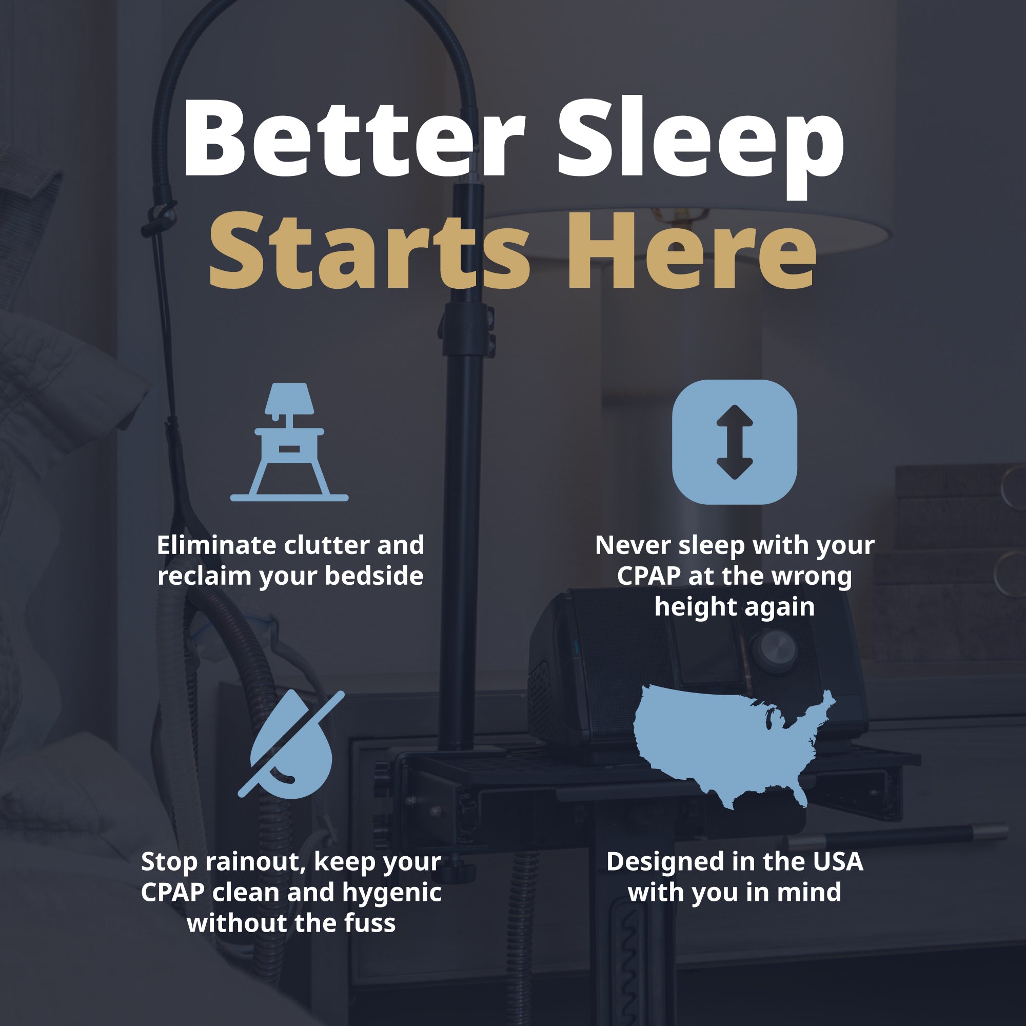 My CPAP Caddy  | Adjustable Height CPAP Machine Stand